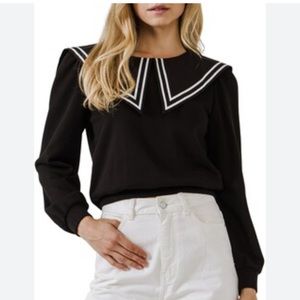 English Factory Collard Sweater Top